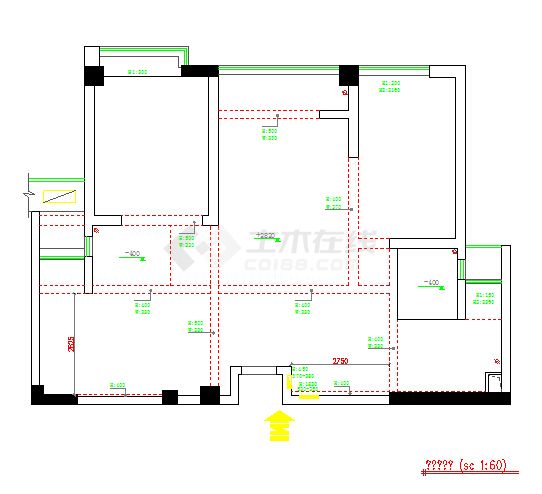 现代风格高档三居室样板间装修设计cad施工图（含样板间装修效果图）-图一