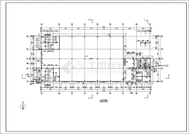 某三层钢框架结构食堂全套建筑结构设计cad施工图-图一