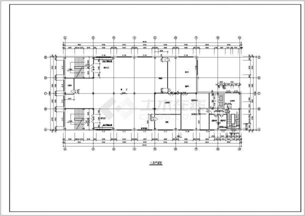 某三层钢框架结构食堂全套建筑结构设计cad施工图-图二