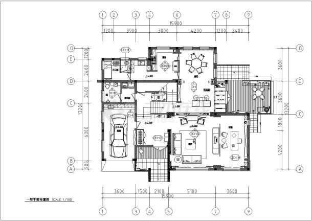 二层自建房别墅带休闲阳台现代家装施工cad平立面设计图纸-图一
