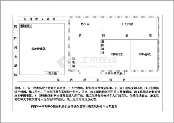 北京市某体育中心能源设备机房维修改造施工组织设计-图一