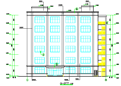 六层钢混框架结构医用材料生产基地厂房设计全套结构cad图（含建筑图）_图1