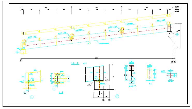 某混凝土柱钢梁组合结构厂房全套结构设计cad施工图