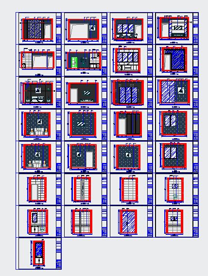 城市中心现代港式风格三居室样板间装修设计cad图（含三居室家装效果）-图一