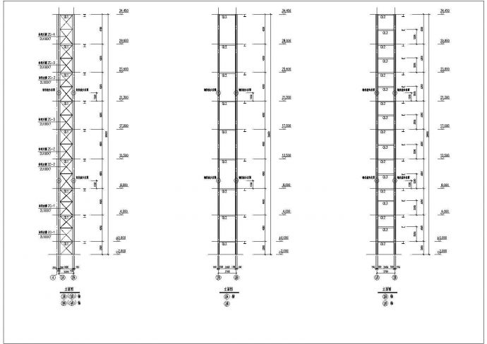 集团公司1t观光电梯钢结构施工cad设计构造方案图（抗震7度）_图1
