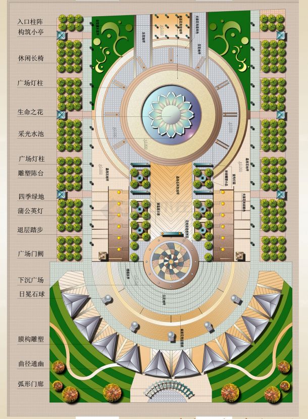 安徽中心广场景观规划方案和效果-图一