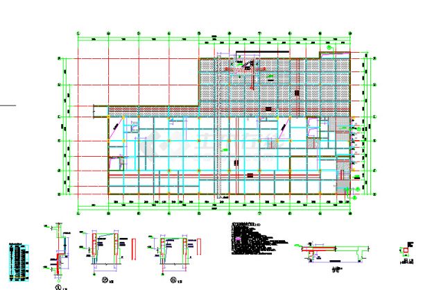 框剪结构13层中医院设计全套结构cad施工图(含裙房设计、说明标注齐全)-图一