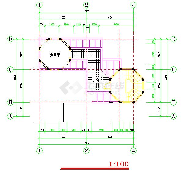 经典欧式风格三层别墅设计全套cad施工图-图二