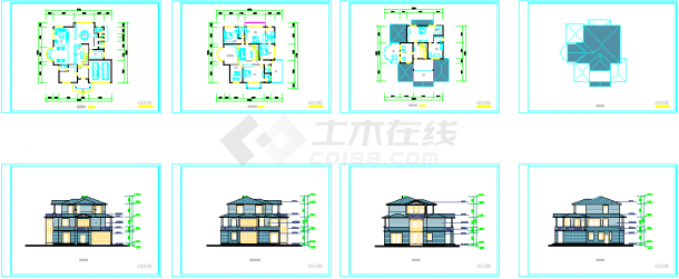 值得参考的最新的11套三层经典风格混砖结构别墅户型平面图设计（标注齐全）-图一