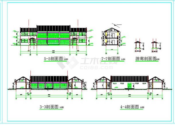 砖混结构北京四合院全套建筑设计cad施工图-图二