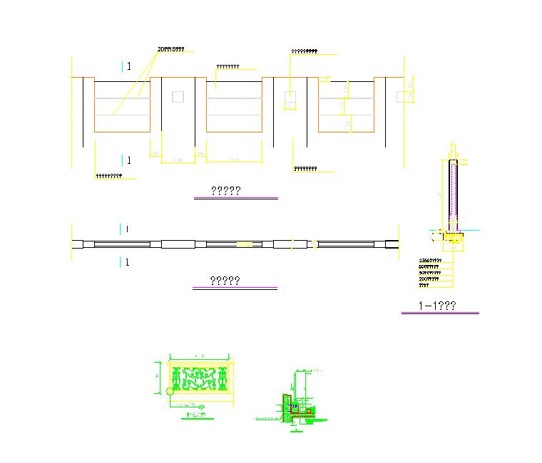 F010915组栏杆+围墙CAD图块资料合集.dwg
