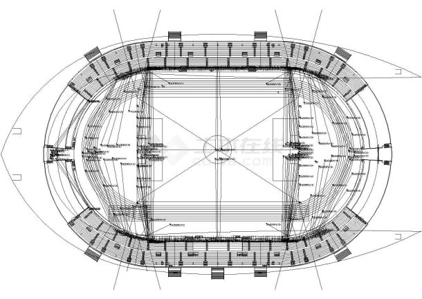 专业足球场照明设计cad平面图及体育场照明设计-图一