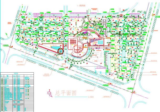 某花园1期总平面cad规划图（标注详细）-图一