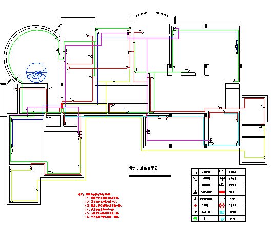 最新的住宅室内照明设计电路设计布置cad图（标注齐全）_图1