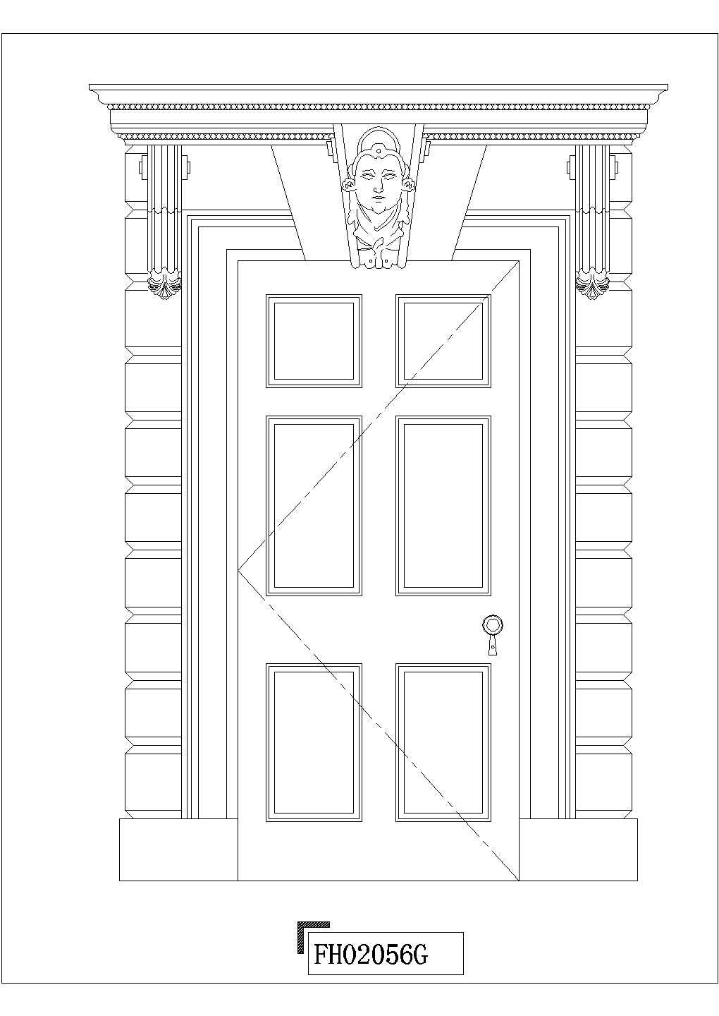 9种西方欧式风格高档房门大门装修设计cad立面大样图