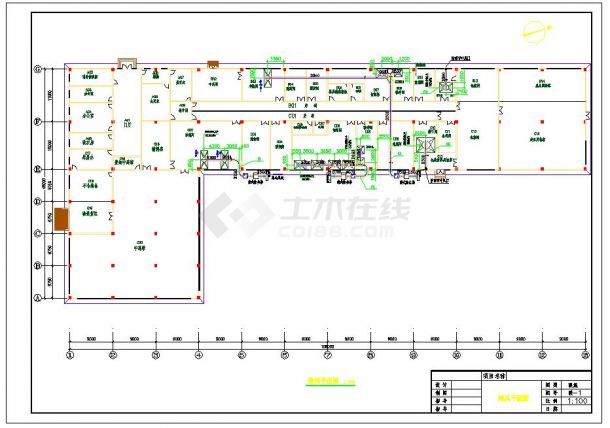 某药厂排风平面图cad-图一