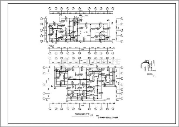 两套单层砖混结构别墅结构设计cad施工图-图二