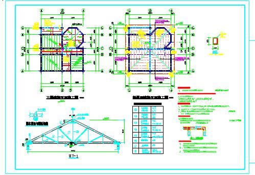 三层砖木结构房屋结构设计cad施工图（木屋架）-图一