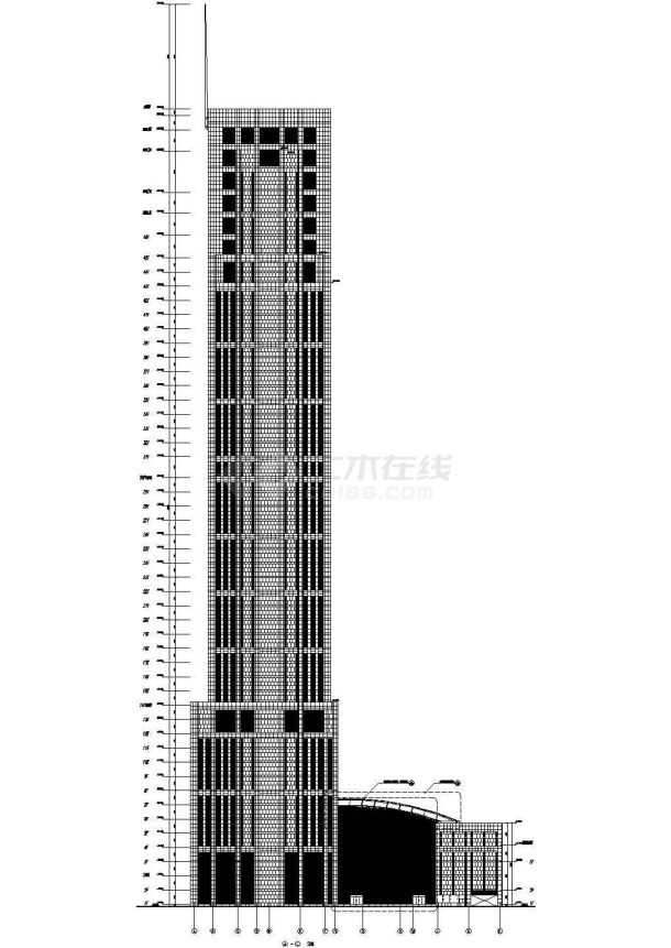 【上海】某四十六层银行大厦办公楼（含效果图）-图二