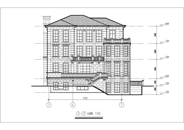 造价29万框架剪力墙结构3层独栋别墅建筑和结构施工图（含效果图）-图二