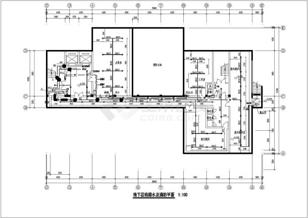 某九层办公楼给排水设计施工图纸-图二