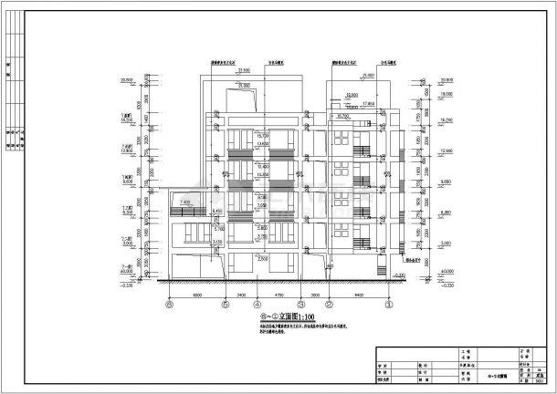 广东18米五层私人自建房建筑设计施工cad平立面方案图-图一