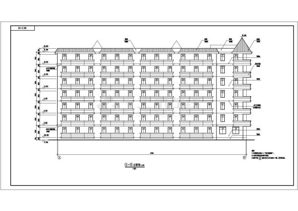 湖南学校七层学生公寓宿舍楼建筑设计cad平立面方案图(带入口单元详图)-图一