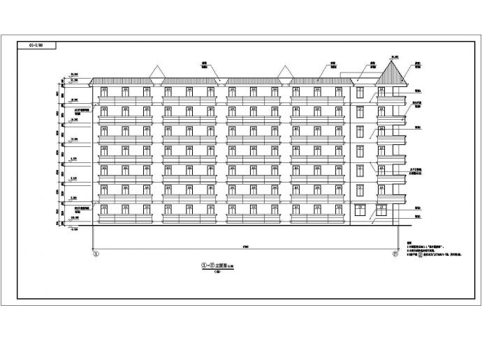 湖南学校七层学生公寓宿舍楼建筑设计cad平立面方案图(带入口单元详图)_图1
