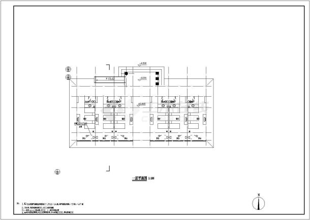 某大学框架结构四层宿舍建筑扩初图-图一