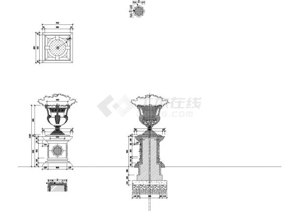 某现代风格灯柱CAD详图-图一