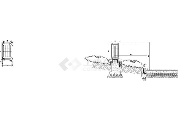 特色景观灯柱CAD详图（含基座）-图一