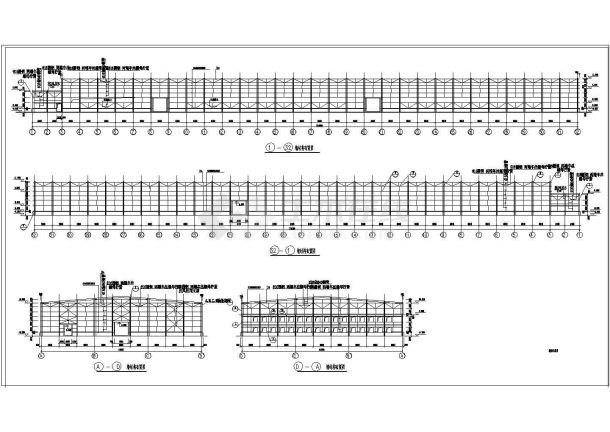 54mX184m跨度钢结构厂房结构CAD图纸-图二