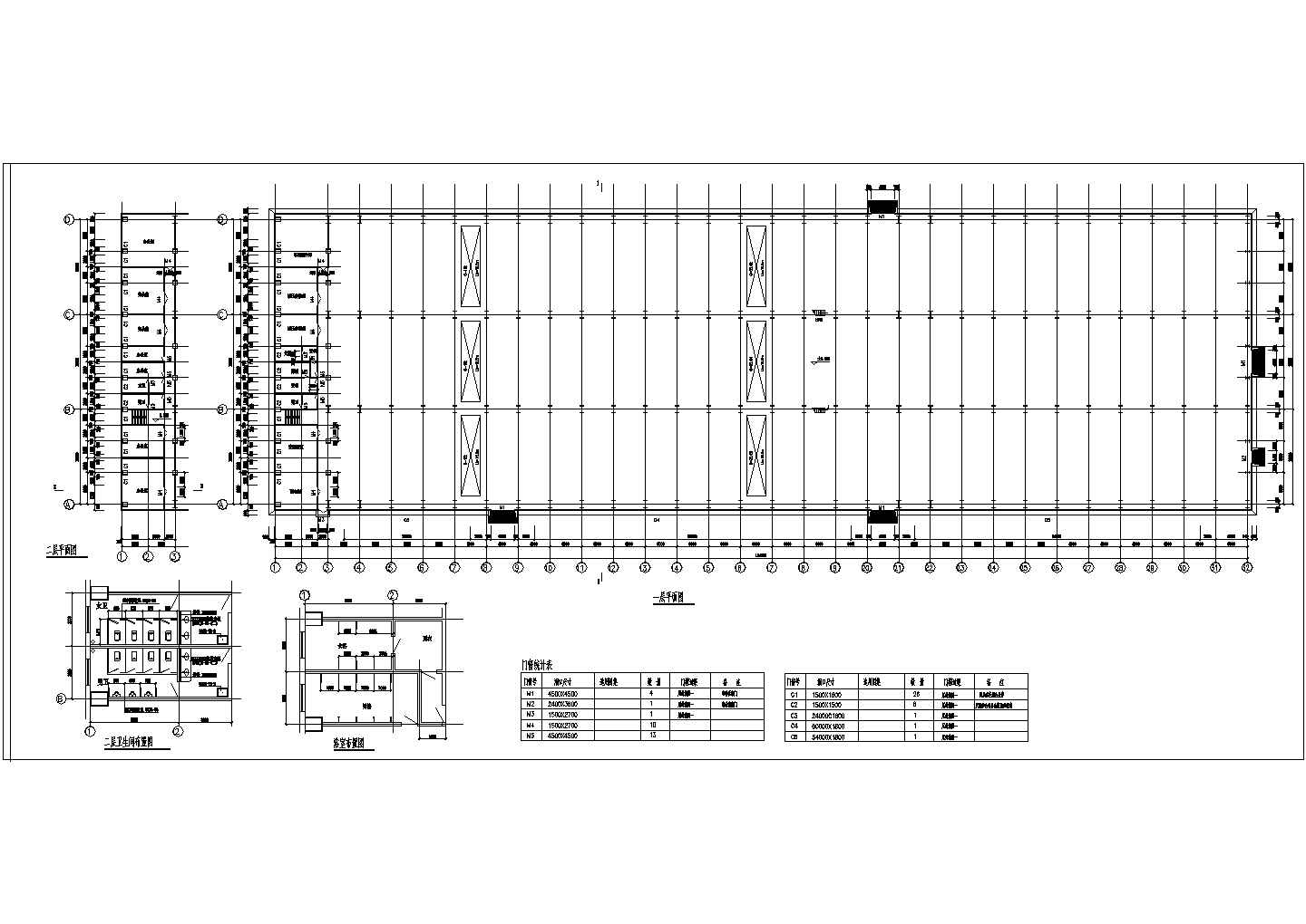 54mX184m跨度钢结构厂房结构CAD图纸