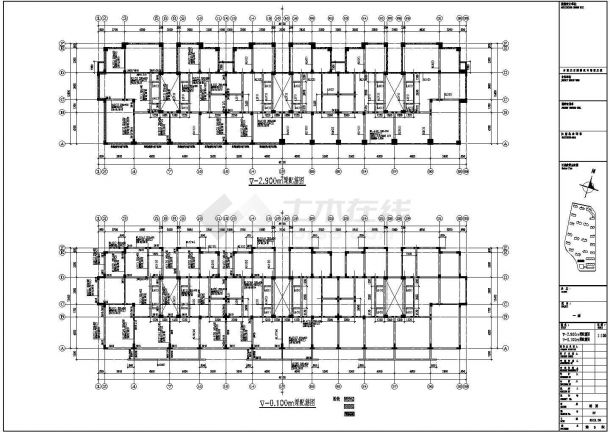 CFG桩框架结构五层住宅楼设计全套cad施工图-图二
