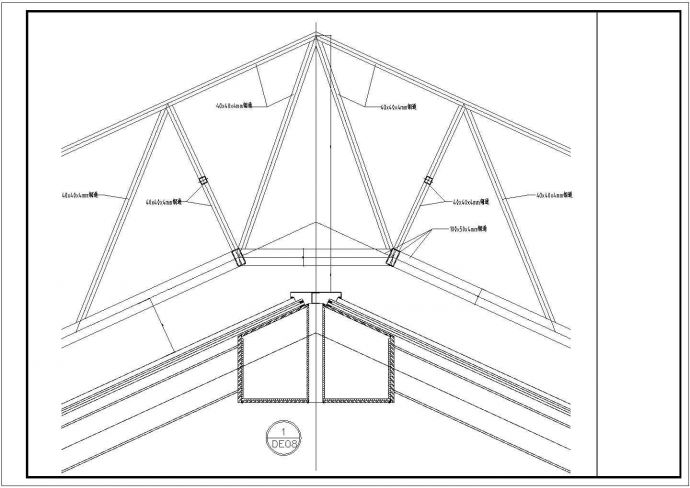 钢结构采光顶棚结构设计CAD图纸_图1