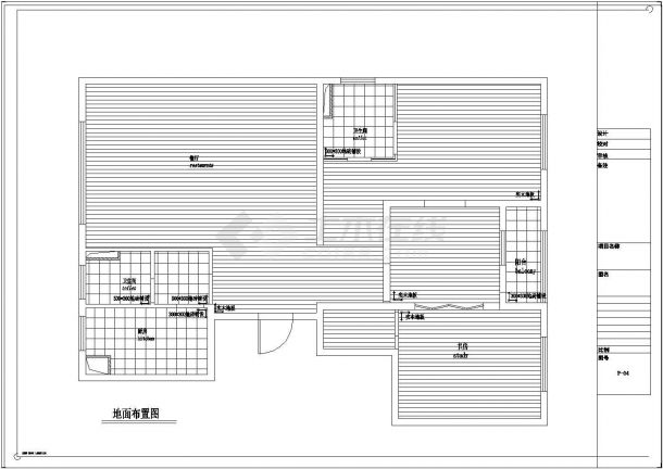 【苏州】东方现代简约三居室样板间装修施工CAD图（附实景图）-图二