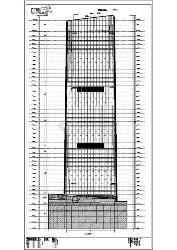 【成都】超高层玻璃幕墙立面国际贸易办公大厦施工图-图二