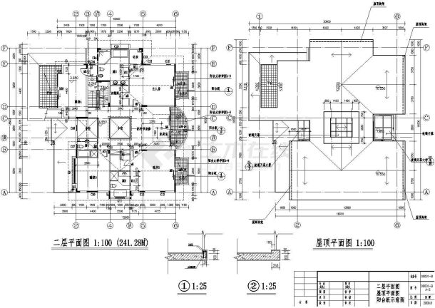 【广州】二沙岛豪华别墅建筑施工图-图二