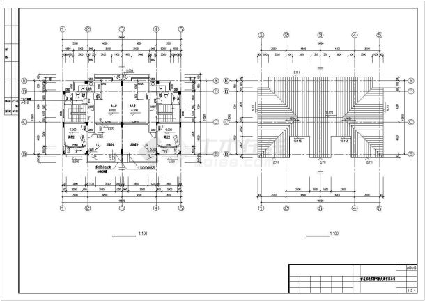 【广州】花园并联别墅建筑设计施工图-图一