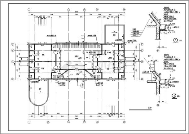 【嘉兴】1140平三层豪华别墅建筑施工图-图二