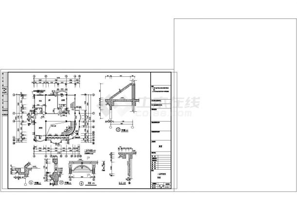 某四层欧式别墅建筑施工图含CAD效果图-图一