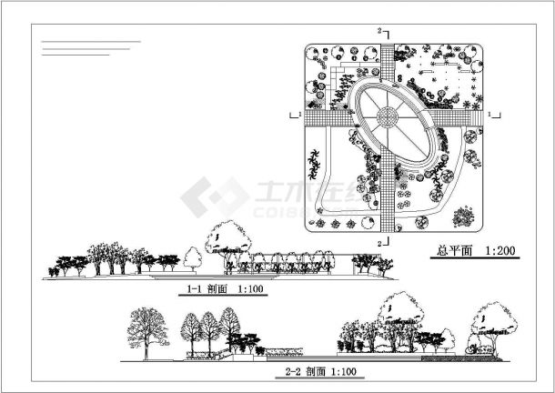 某学校广场景观改造设计方案园林景观cad设计图-图一