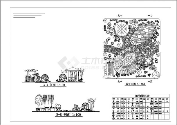 某学校广场景观改造设计方案园林景观cad设计图-图二
