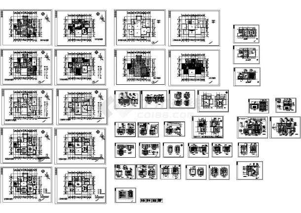 杭州市二层整套欧式别墅设计装修图纸，含效果图-图一