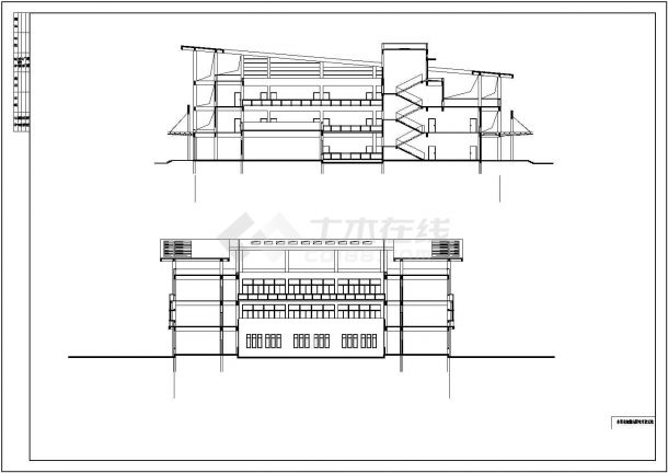 综合办公楼建筑CAD施工图-图二