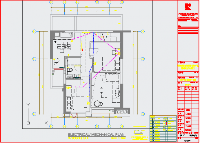 某地样板间销售中心公寓大堂电气施工图CAD图纸_图1