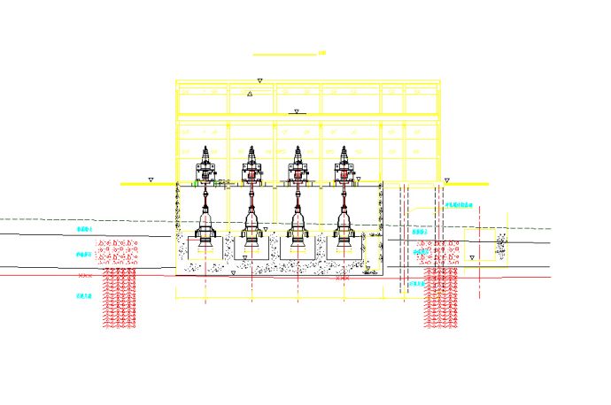 大坝工程排涝站水泵布置初设cad图_图1