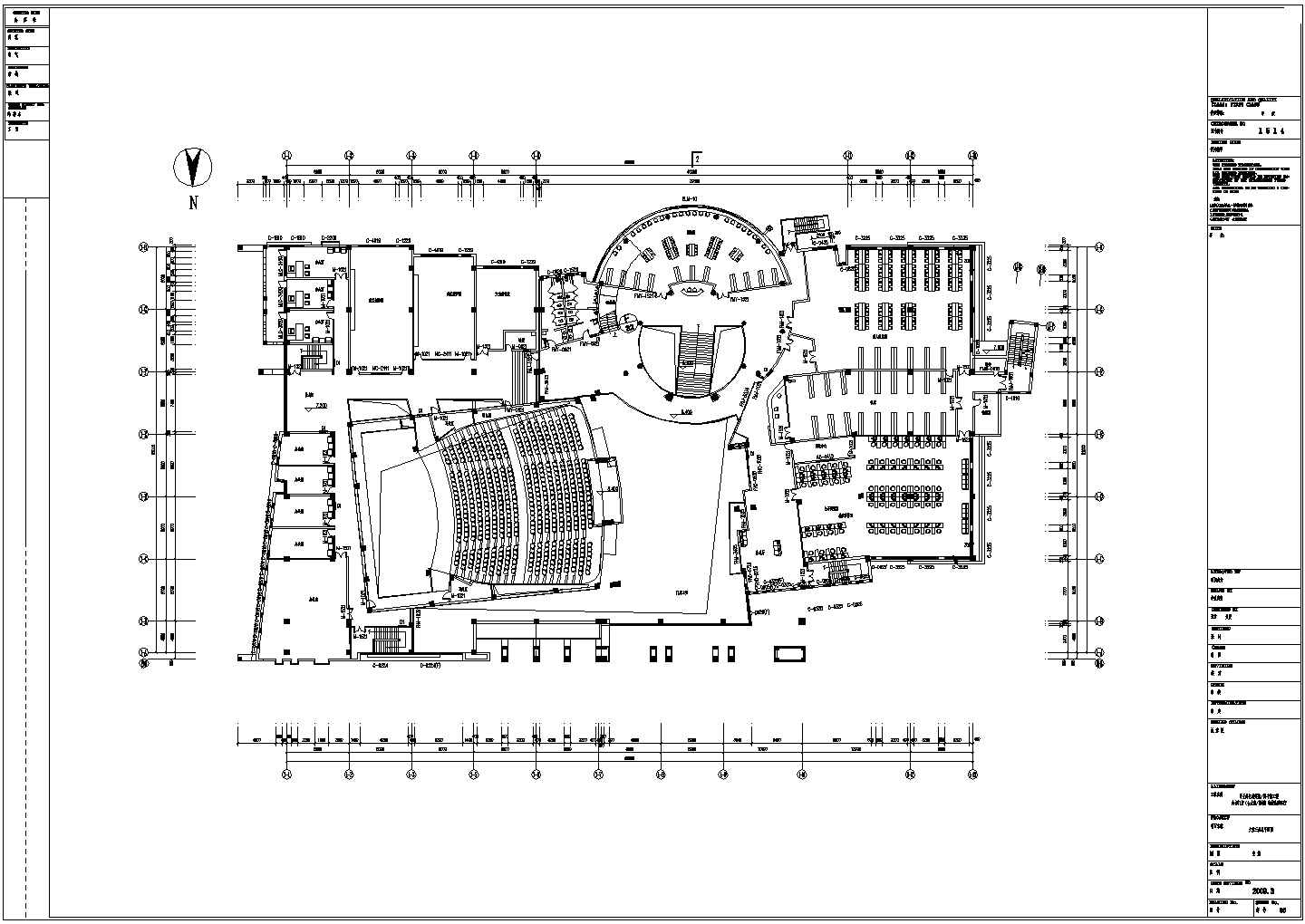 某三层大型图书馆建筑设计全套图纸（含大样图）