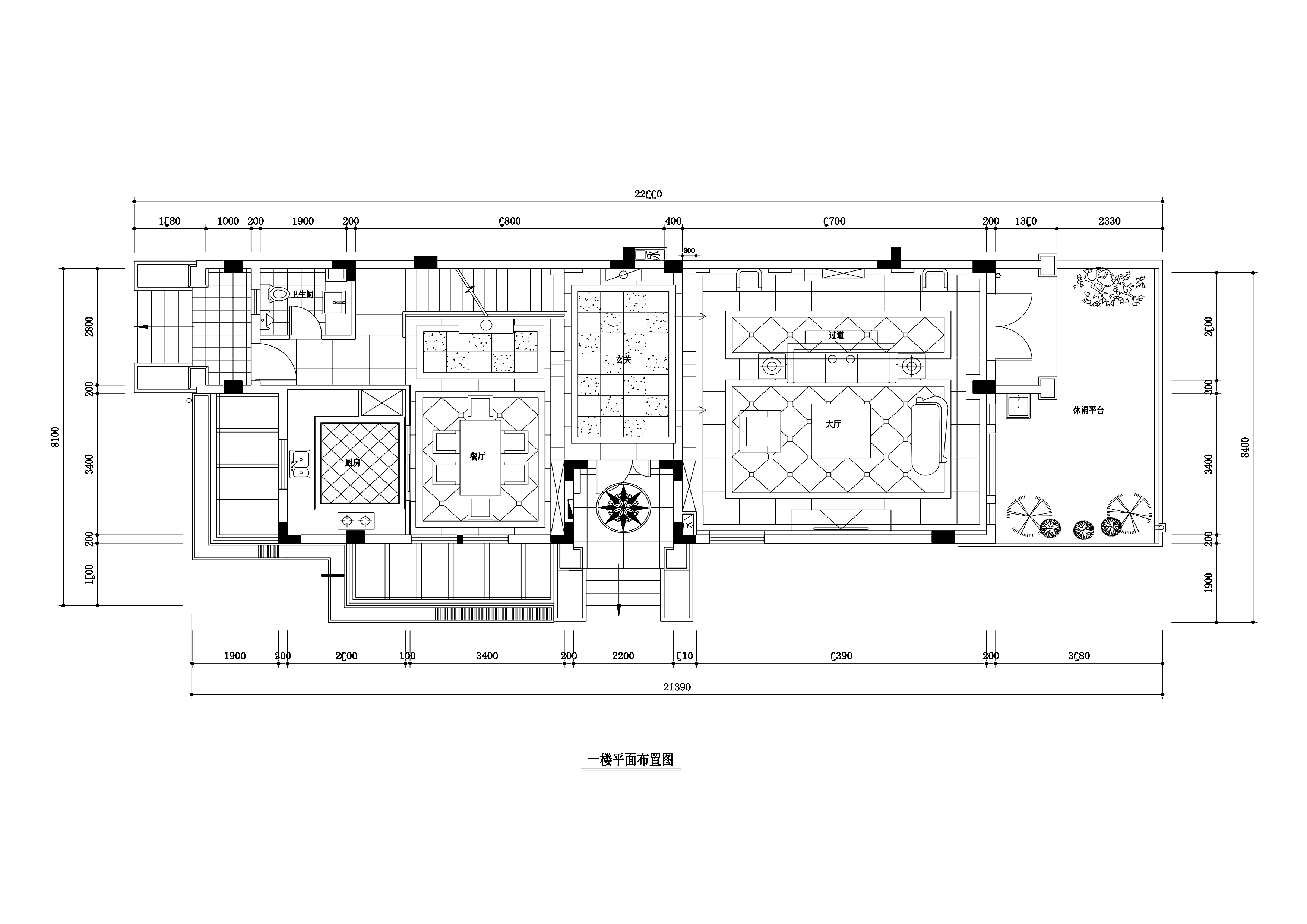 【常熟】虞景山庄古典欧式风格联排别墅装修施工图（附效果图）