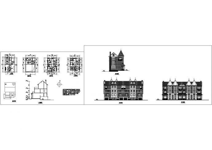 某282平独栋三层别墅CAD施工图，含效果图_图1